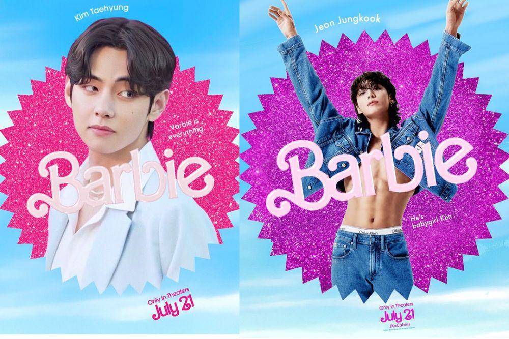 editan member BTS menjadi Ken di film Barbie (twitter.com/dollfolder | twitter.com/JKxCALVINS)