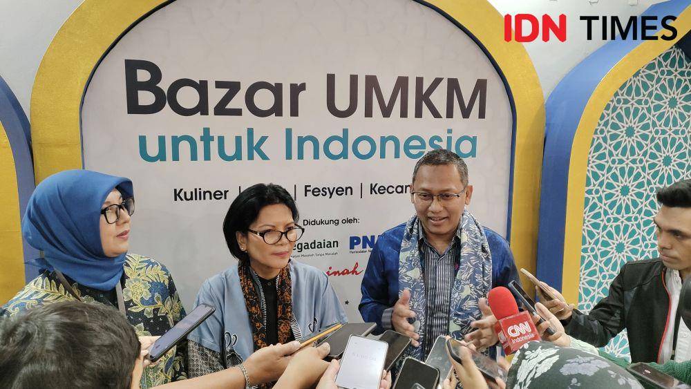 Direktur Utama PT Pegadaian Damar Latri Setiawan saat menghadiri Bazar UMKM untuk Indonesia di Sarinah, Kamis (6/4/2023). (Dok. IDN Times/Marwan Fitranansya)