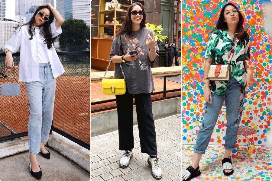 10 Gaya Kasual Pakai Celana Panjang ala Athena Thalia, Gampang Ditiru