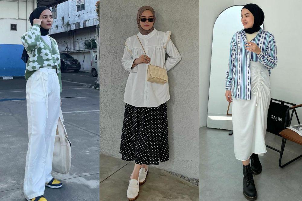 9 Inspirasi OOTD Hijab Nuansa Putih ala Via Zulviani, Pretty!
