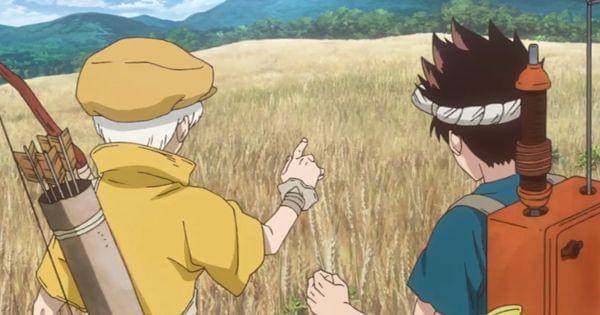 Ukyo dan Chrome menemukan ladang gandum ( Dok.  TMS Entertainment / Dr. Stone S3 )