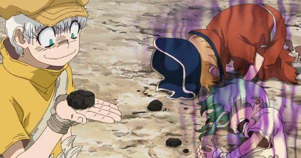 Produk roti gagal yang dibuat Senku ( Dok.  TMS Entertainment / Dr. Stone S3 )
