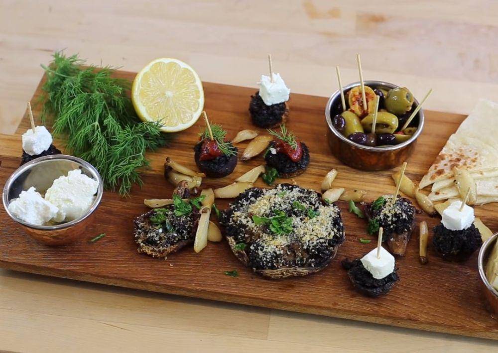 Stuffed mushrooms platter. (YouTube.com/French Cooking Academy)