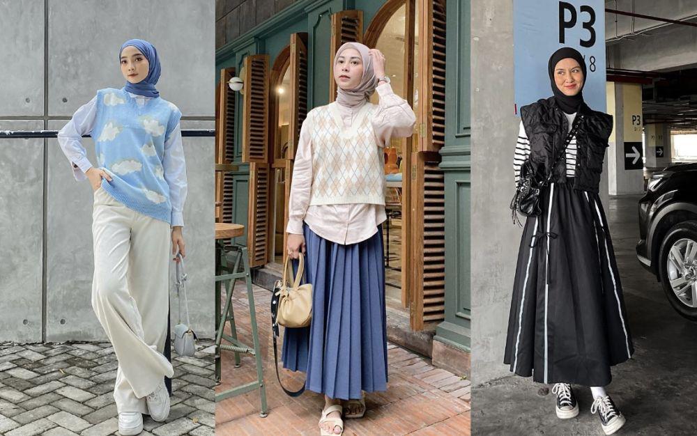 7 Ide Outfit Buka Bersama Pakai Vest ala Hijabers yang Chic dan Trendy