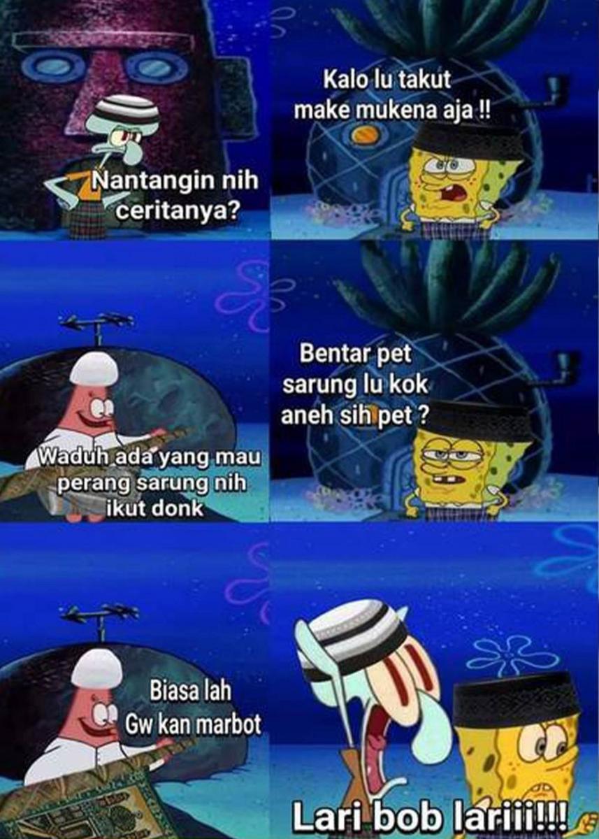 meme perang sarung (facebook.com/wibubawang)