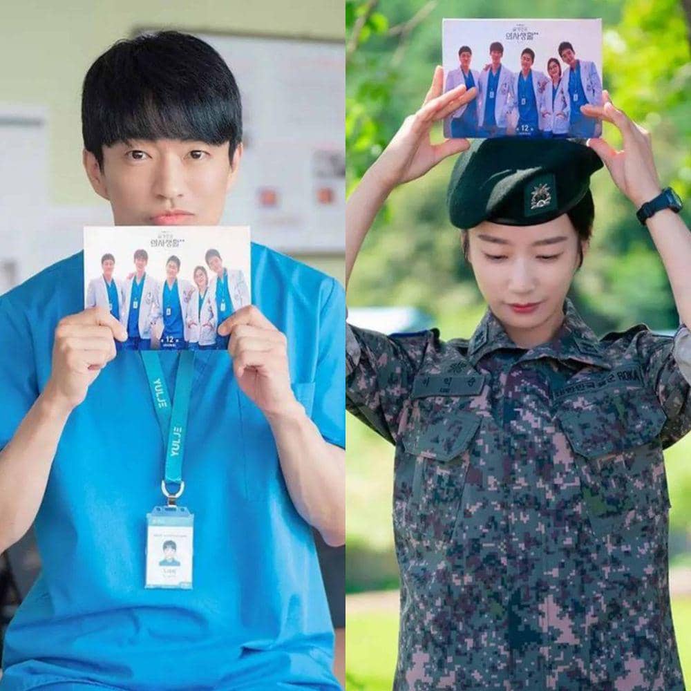 Jung Moon Sung dan Kwak Sun Young di balik layar drama Hospital Playlist (instagram.com/blossom_entertainment)