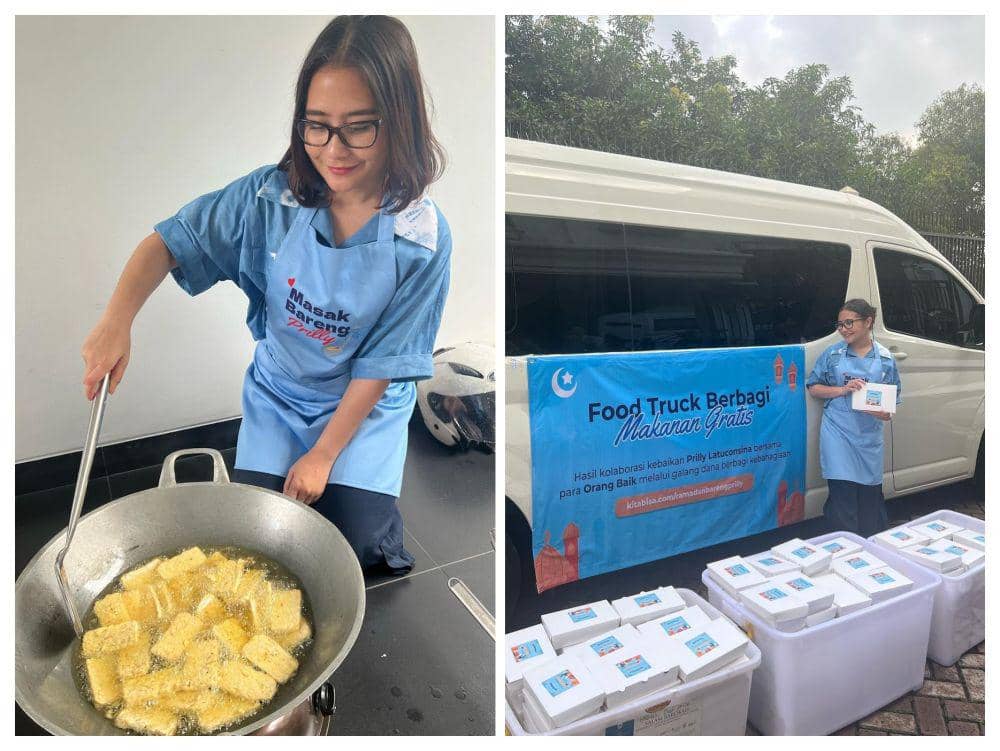 10 Momen Prilly Bagi Makanan Gratis, Bantu Belanja dan Masak Juga