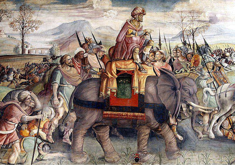 Lukisan yang menunjukkan Hannibal bersama dengan pasukan besarnya ketika melintasi Pegunungan Alpen. (commons.wikimedia.org/José Luiz)