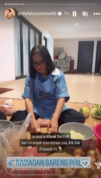 momen Prilly Latuconsina bagi-bagi makanan gratis (instagram.com/prillylatuconsina96)