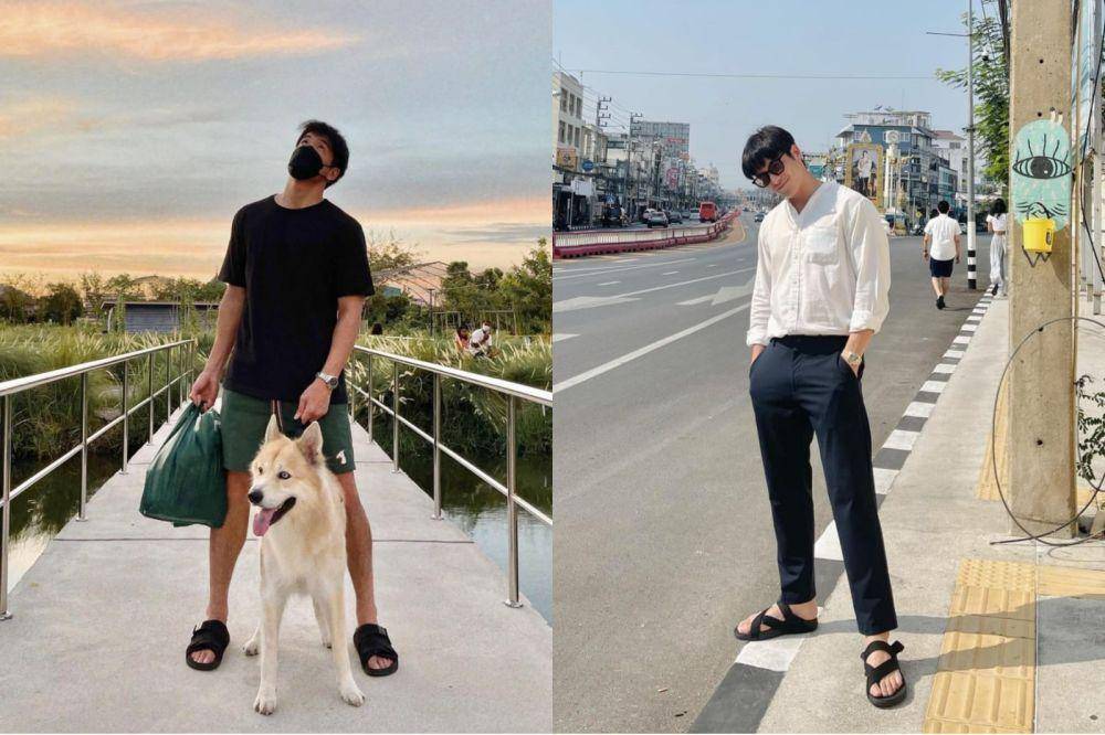 look santai pakai sandal ala Alek Teeradetch (instagram.com/lekteeradetch)