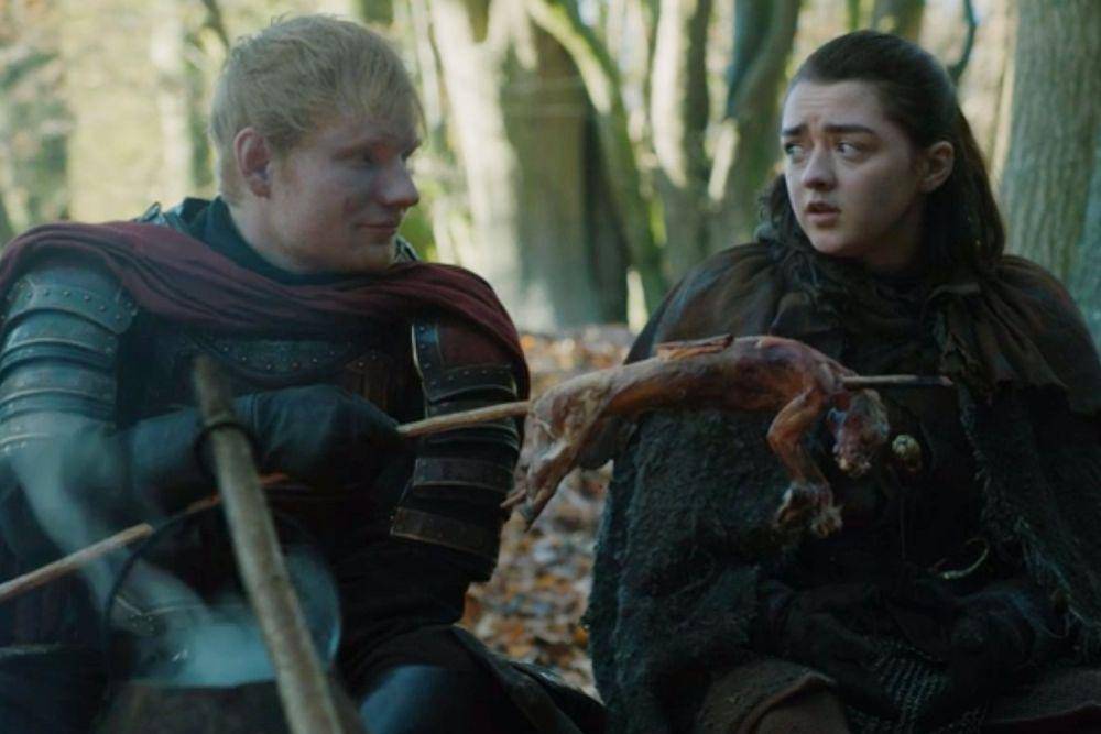 Ed Sheeran dan Maisie Williams dalam serial Game of Thrones (dok. HBO/Game of Thrones)