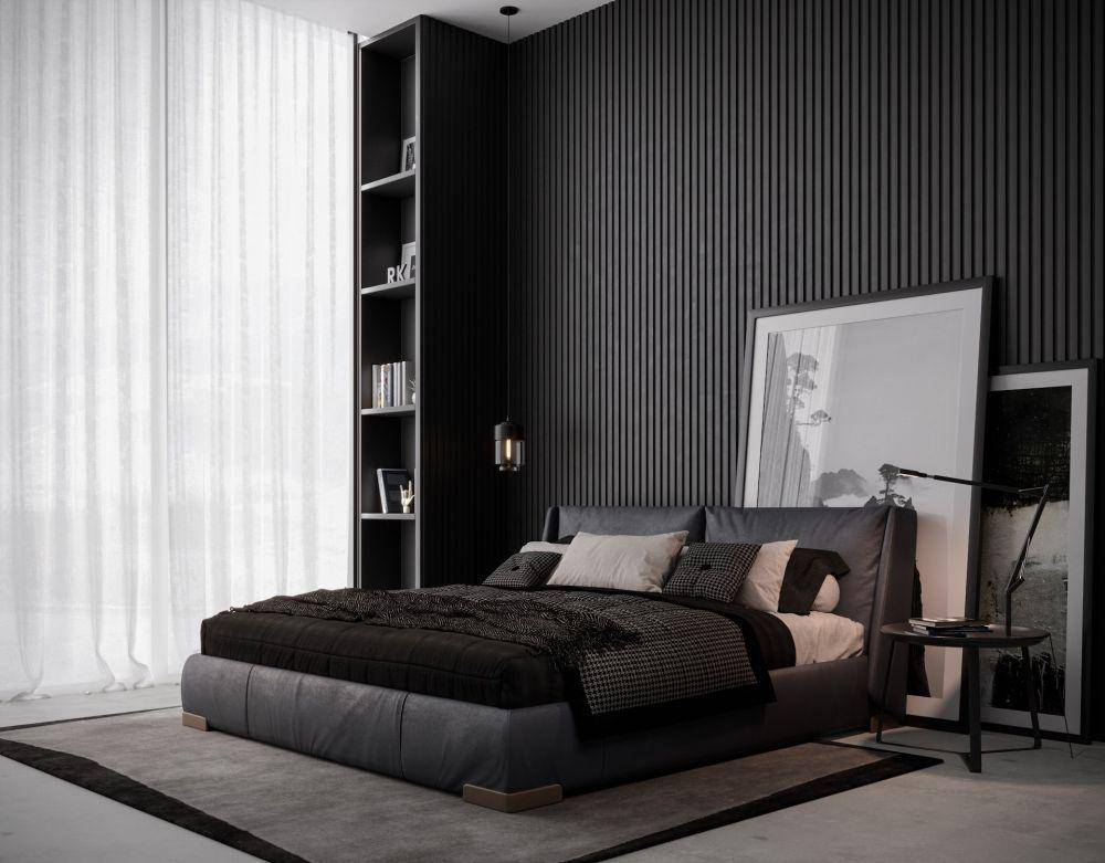 Ilustrasi desain kamar tidur bernuansa hitam (unsplash.com/ Carlos Masias)