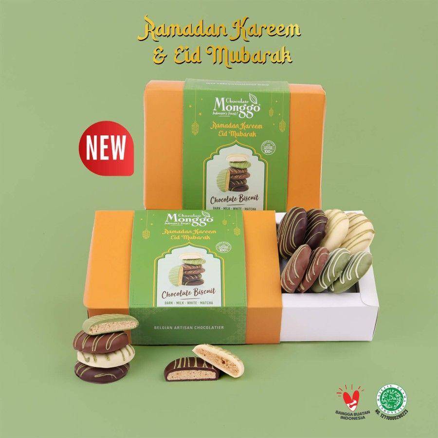 Hampers lebaran di bawah Rp100 ribu berupa biskuit cokelat (Tokopedia Official Store/Chocolate Monggo)