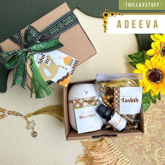 Hampers lebaran di bawah Rp100 ribu berupa Essential oil dan humidifier (Shopee.co.id/thillaxstuff)