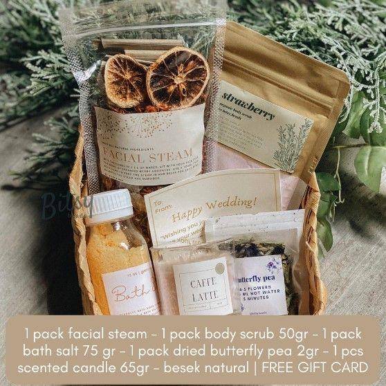 Hampers lebaran di bawah Rp100 ribu berupa facial steam dan body scrub (Shopee/bitsybeads)