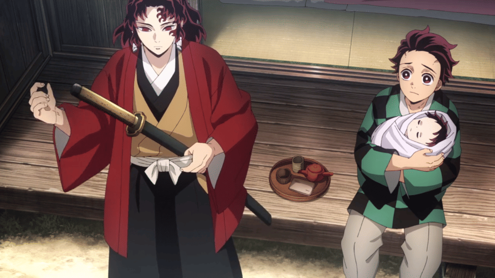 Leluhur Tanjiro dan Yoiichiro dalam mimpi (dok. Ufotable/ Kimetsu no Yaiba Swordsmith Village Arc)