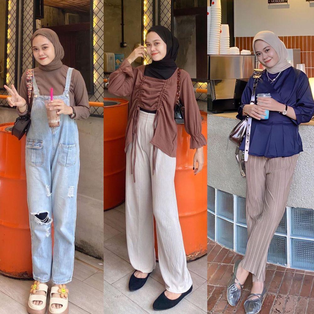 10 Inspirasi OOTD Harian ala Selebgram Rizkah, Simpel Tetap Menawan