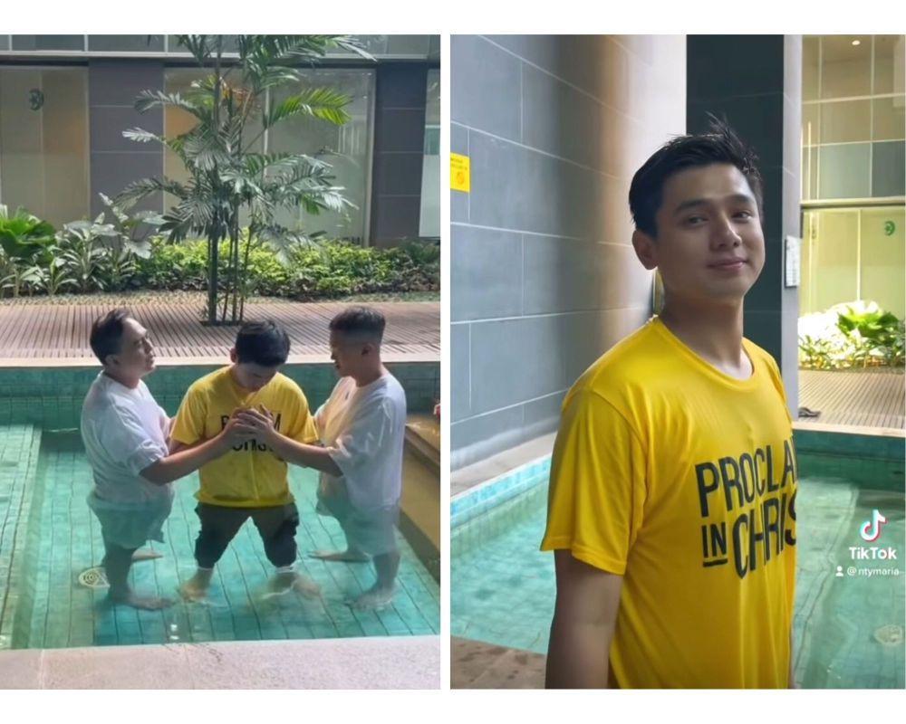10 Potret Rayn Wijaya Dibaptis, Didampingi Ranty Maria, Pacarnya