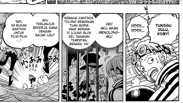 Coby bekerja sama dengan Perona. (dok. Shueisha/One Piece)