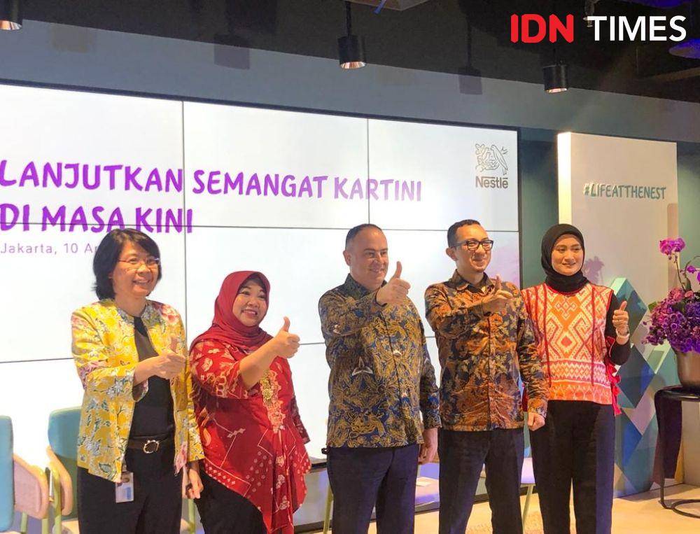 Diskusi bertema 'Lanjutkan Semangat Kartini di Masa Kini' oleh Nestle Indonesia di Kantor Pusat Nestle Indonesia, Jakarta Selatan pada Senin (10/4/2023). (IDN Times/Nisa Zarawaki)