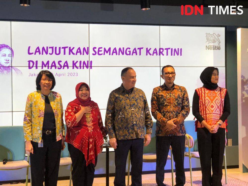 Diskusi bertema 'Lanjutkan Semangat Kartini di Masa Kini' oleh Nestle Indonesia di Kantor Pusat Nestle Indonesia, Jakarta Selatan pada Senin (10/4/2023). (IDN Times/Nisa Zarawaki)