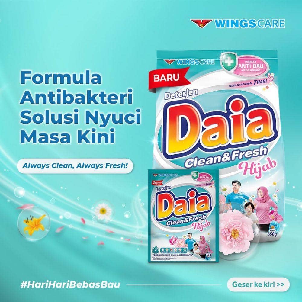 Daia Detergent Bubuk Hijab Clean & Fresh (instagram.com/wings_indonesia)