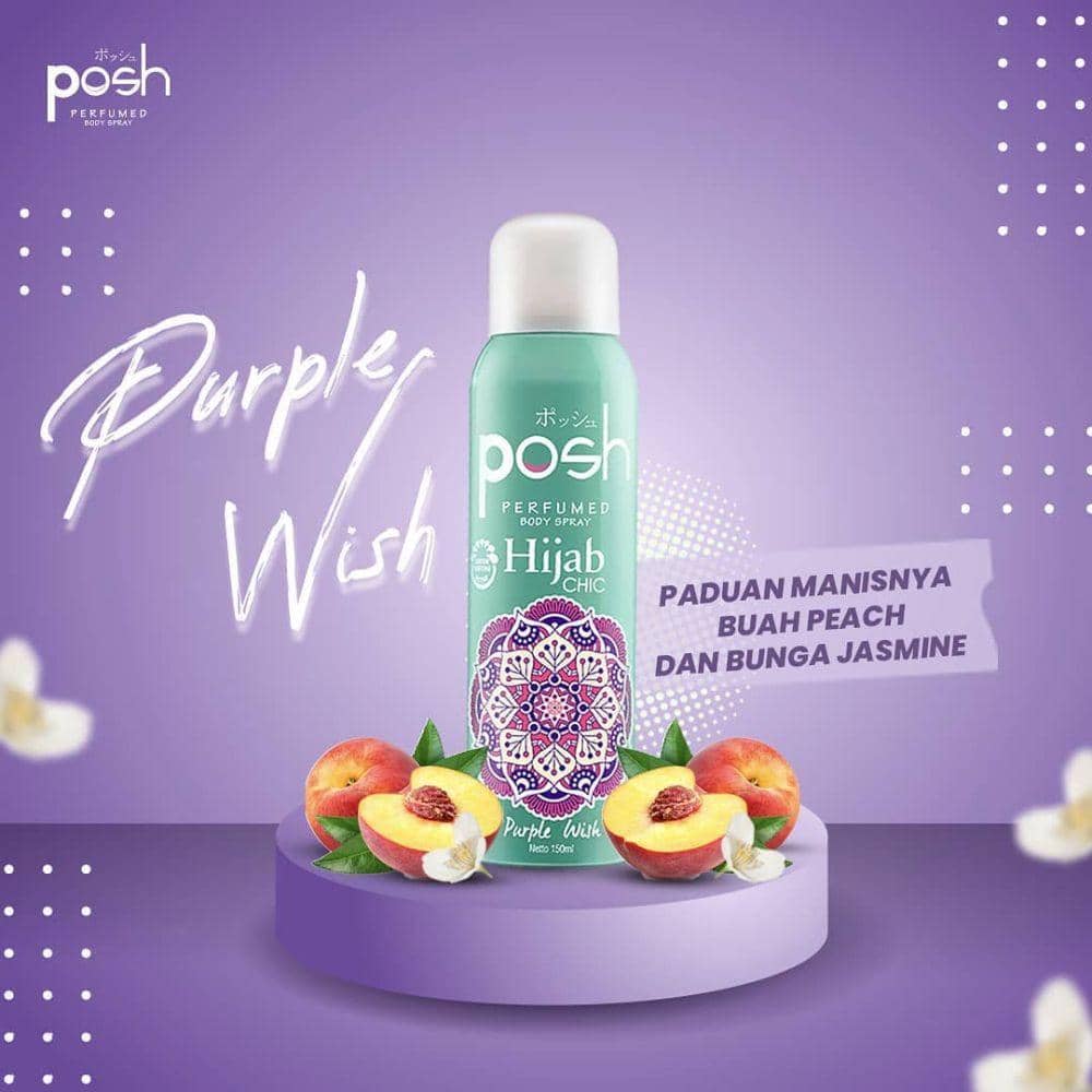 Posh Body Spray Perfumed Hijab Chic Purple Wish (instagram.com/posh_indonesia)