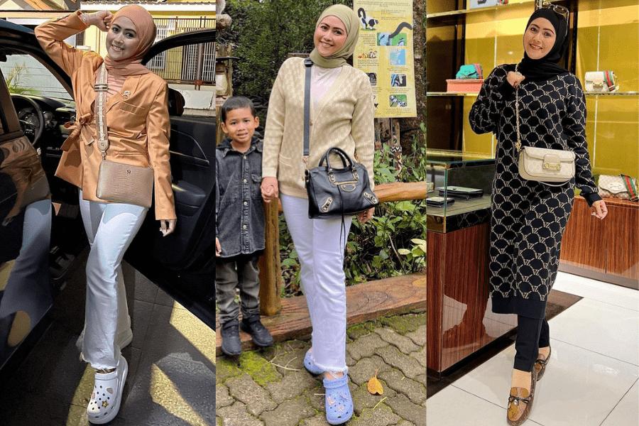 9 Ide OOTD Hijab Bukber ala Meggy Wulandari, bak Anak Muda!