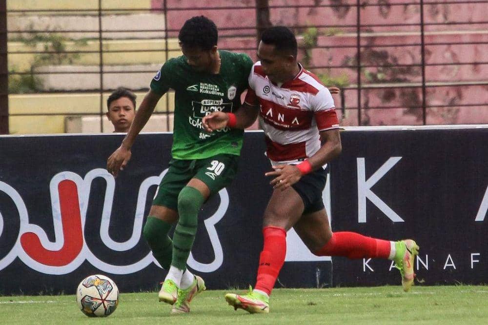 Madura United saat melawan Rans Nusantara di putaran pertama Liga 1 2022/2023. (instagram.com/maduraunited.fc)