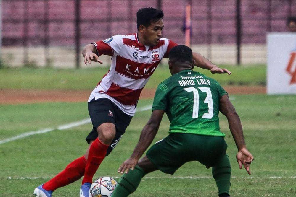 Madura United saat melawan Rans Nusantara di putaran pertama Liga 1 2022/2023. (instagram.com/maduraunited.fc)