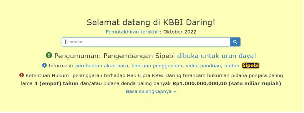KBBI Daring (kbbi.kemdikbud.go.id)