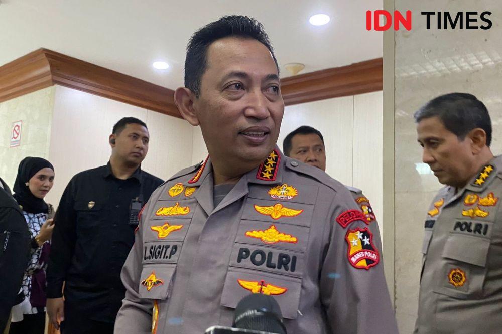 Kapolri Jenderal Listyo Sigit Prabowo saat rapat kerja bersama Komisi III DPR RI terkait kinerja atau pencapaian Polri selama 2022-2023. (IDN Times/Amir Faisol)
