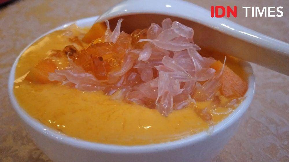 Ilustrasi mango sago ala Chef Yuda Bustara (IDN Times/Dhiya Awlia Azzahra)