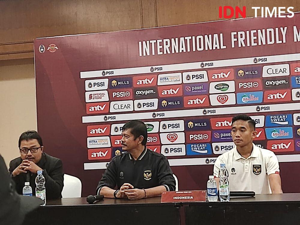Jumpa pers jelang laga Timnas Indonesia U-22 versus Lebanon U-22, Kamis (13/4/2023). (IDN Times/Tino).