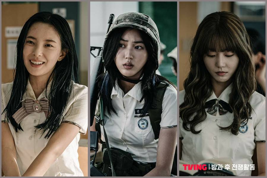 Shin Soo Hyun, Kwon Eun Bin, dan Choi Moon Hee di Duty After School (instagram.com/tving.official)