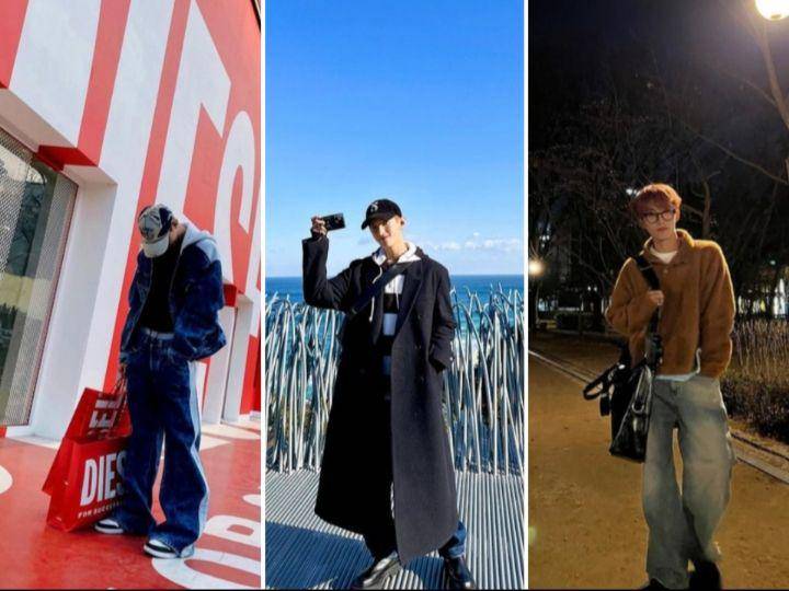 potret outfit traveling DK SEVENTEEN (instagram.com/dk_is_dokyeom)