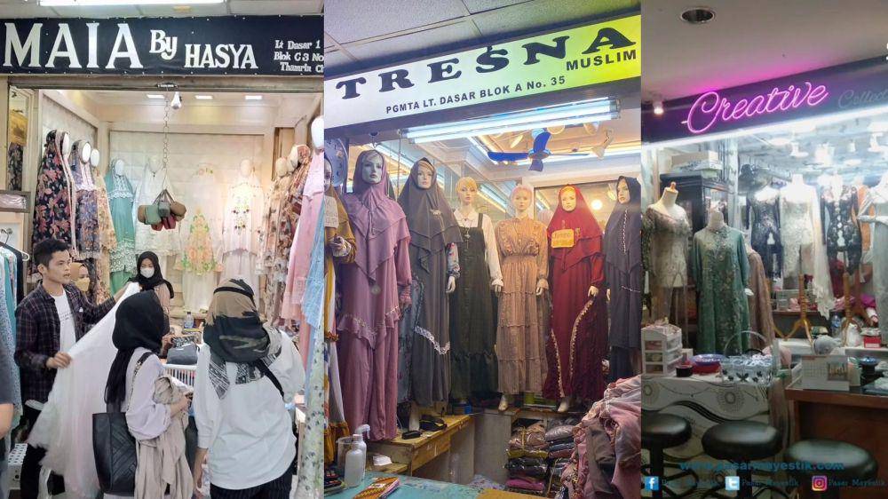 Potret Toko Pakaian di Thamrin City (instagram.com/maiya.hasya) | Potret Toko Pakaian di Pasar Tanah Abang (instagram.com/tresnamuslim) | Potret Toko Pakaian di Pasar Mayestik (instagram.com/pasar_mayestik)