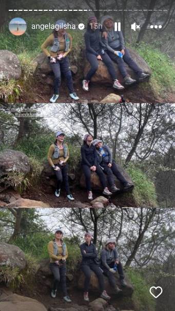 momen Angela Gilsha saat naik gunung (instagram.com/angelagilsha)