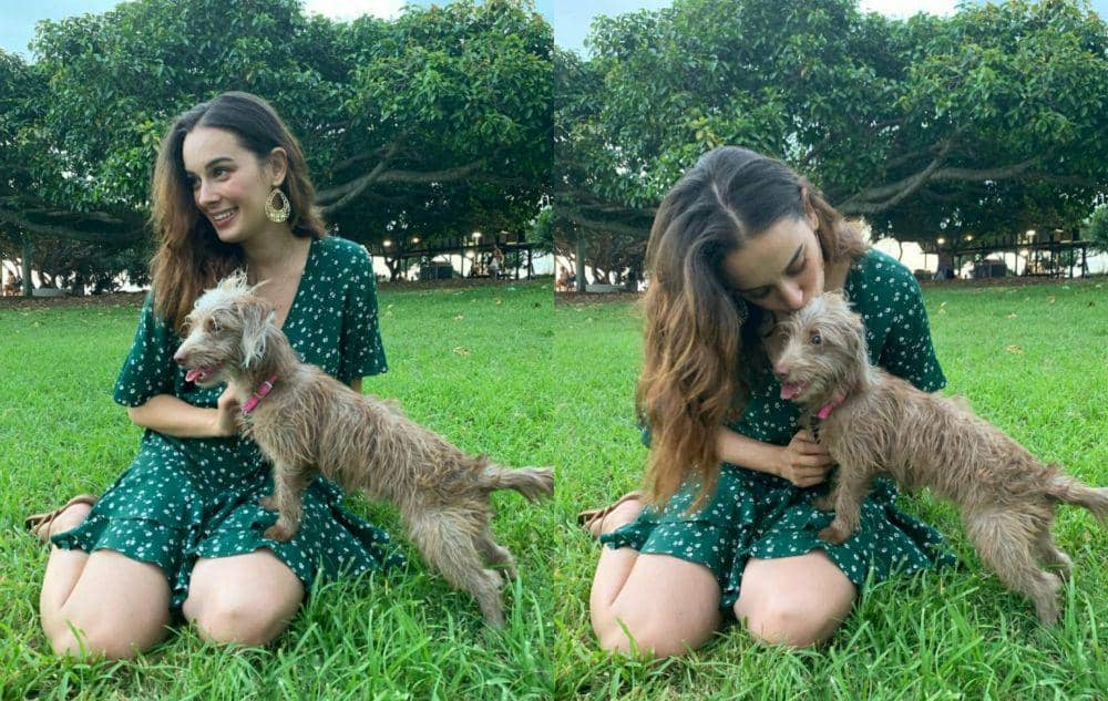 9 Potret Kedekatan Evelyn Sharma dan Anjingnya, Coco