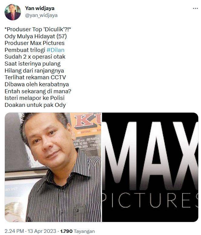 Ody Mulya, produser Max Pictures (Twitter.com/yan_widjaya)
