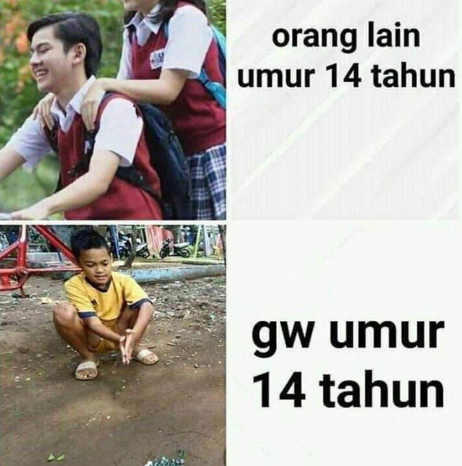 meme aku vs orang lain usia 15 tahun (instagram.com/dagelan.kalteng)