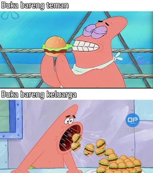 meme Ramadan di Bikini Bottom (facebook.com/aakpatrick.gagaltenar)