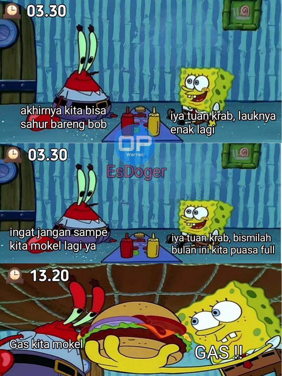 meme Ramadan di Bikini Bottom (facebook.com/saepul.x90)