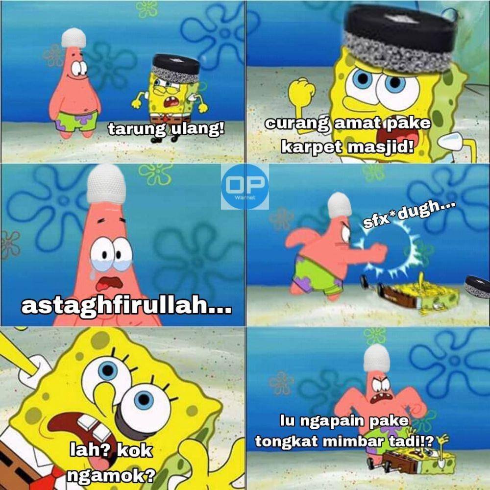 meme Ramadan di Bikini Bottom (facebook.com/reinaldy.saputra.35)