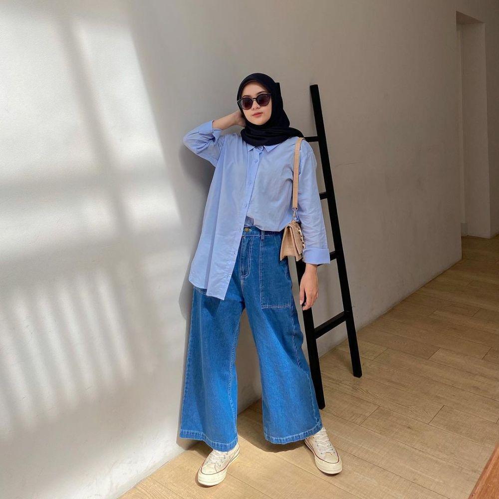 OOTD hijab hangout ala Alifhia Fitri (instagram.com/alifhiafitri)