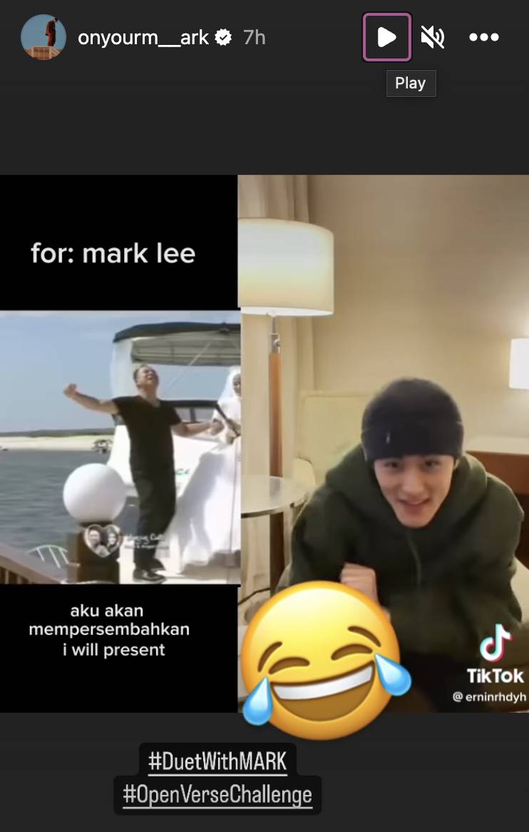 Vicky Prasetyo debut di Instagram Mark NCT (instagram.com/onyourm__ark)