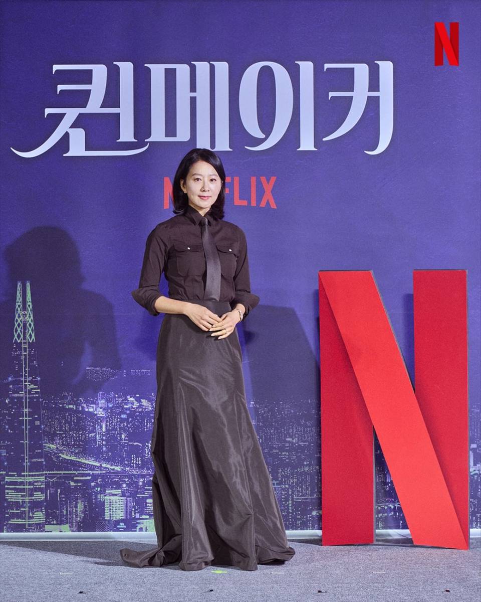 Kim Hee Ae di press conference drama Queenmaker (instagram.com/netflixkr)