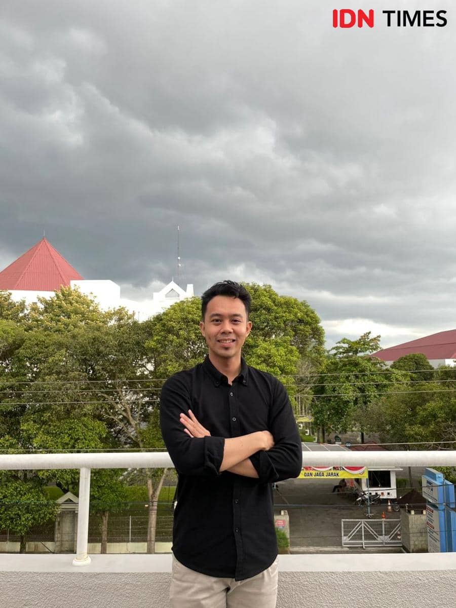 Salah satu warga Kalimantan yang bekerja di Jogja, David Tasin.(IDNTimes/Herlambang Jati)