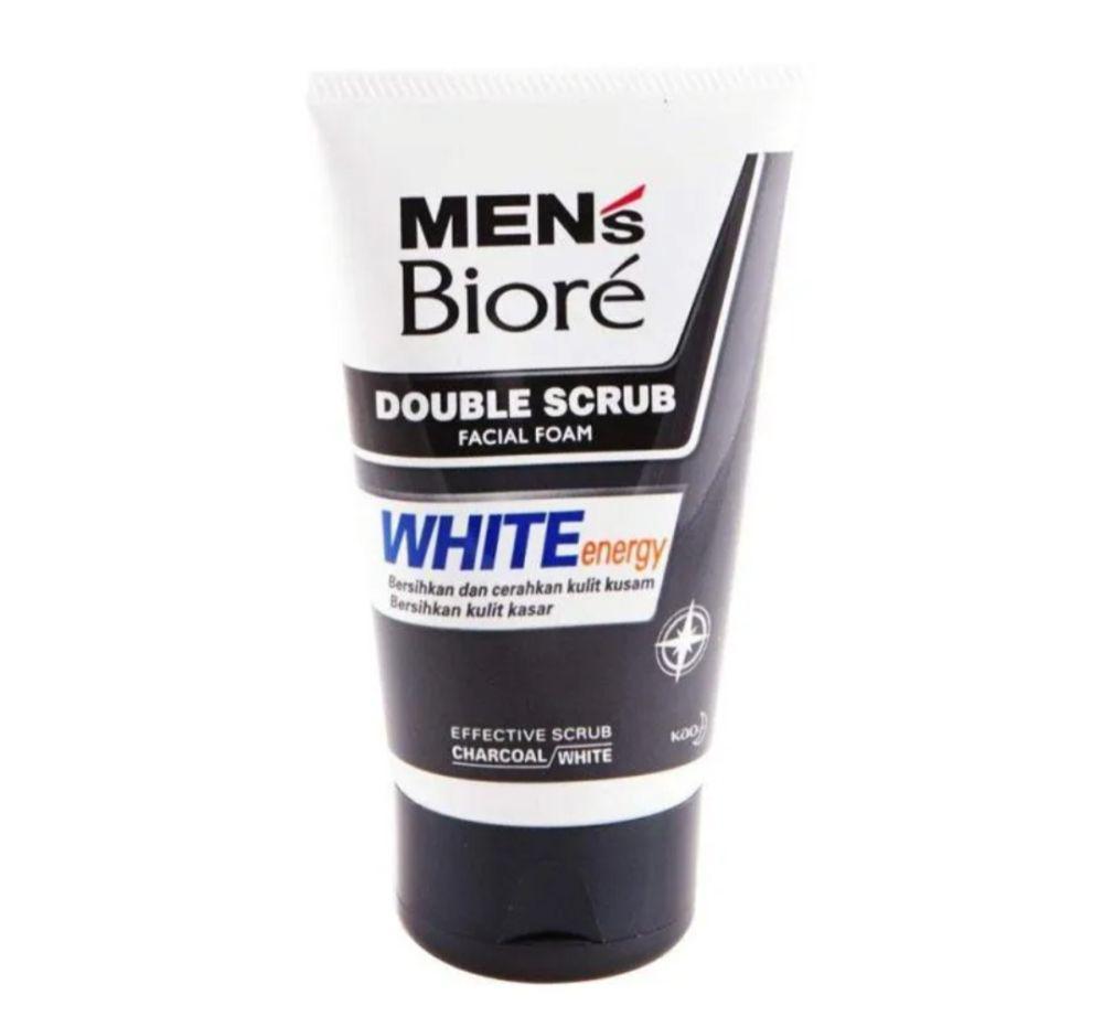 Men's Biore Double Scrub Facial Foam White Energy (blibli.com/Alfamidi Official Store)