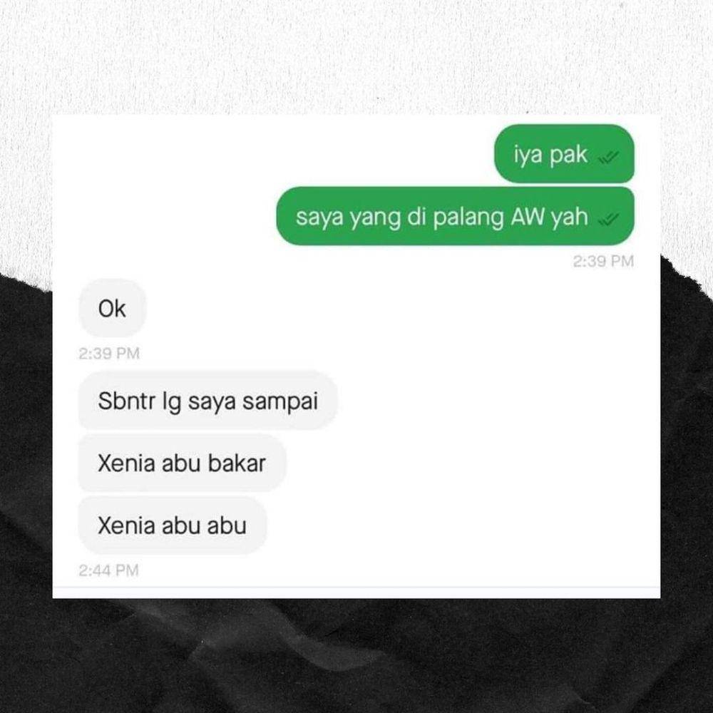ilustrasi chat ojol dengan customer (instagram.com/newdramaolshop)